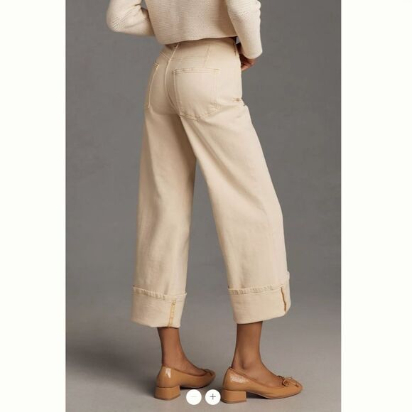 Anthropologie Pilcro Cuffed Crop High-Rise Wide-Leg Jeans - Picture 3 of 6